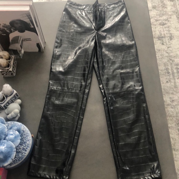 Black leather like pants. - Picture 2 of 5